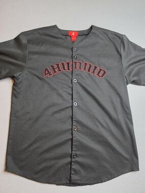 4 Hunnid By YG Button Down Black 2019 Baseball Jersey Mens Size XL